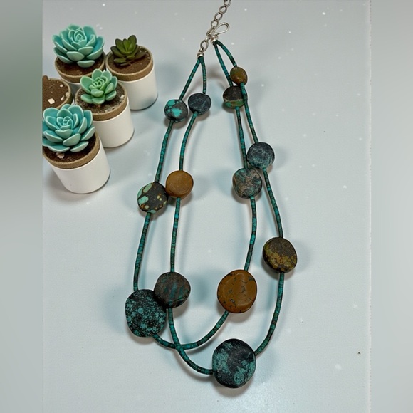 Jay King Mine Finds Turquoise Jasper Double Strand Necklace 18–20” 50.6g - Picture 10 of 17